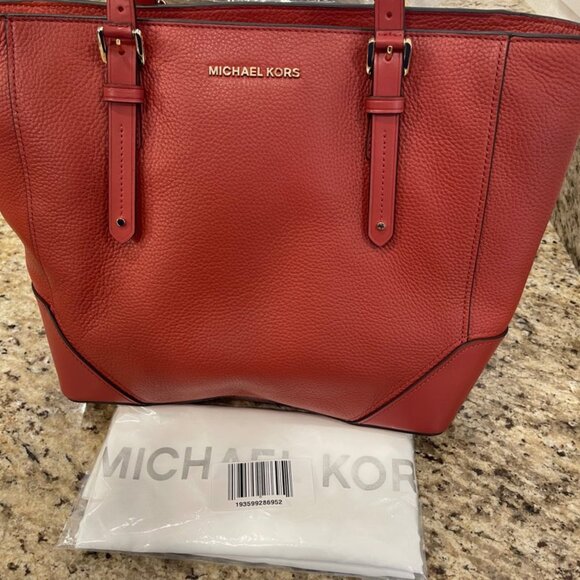 Michael Michael Kors Aria Large Leather Tote Terra